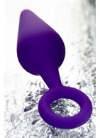 Фиолетовая анальная пробка с ограничительным колечком (11,5 см)