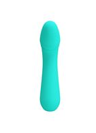 Бирюзовый силиконовый вибратор Cetus для G-точки (15 см)