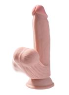 Телесный фаллоимитатор на присоске 7" Triple Density с подвижной мошонкой (17,8 см)