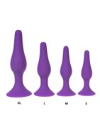 Фиолетовая силиконовая анальная пробка размера L (12,2 см)