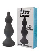 Черная анальная втулка-елочка (12 см)