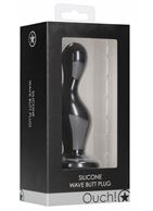 Черная анальная пробка Wave Butt Plug (11,3 см)