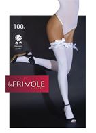 Плотные чулки с атласными бантами спереди