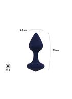 Темно-синяя анальная пробка Exo S (7,5 см)