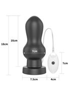 Черная анальная вибровтулка 7" King Sized Vibrating Anal Rammer (18 см)
