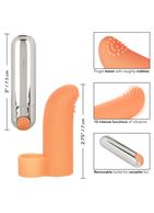 Оранжевая вибропуля насадка на палец Finger Tickler (8,25 см)