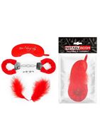 Красный набор БДСМ-аксессуаров из 4 предметов