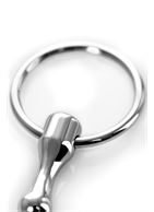 Серебристый фигурный уретральный плаг с кольцом в основании Metal (18 см)