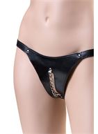 Черное БДСМ бикини TOYFA Theatre с металлическим декором