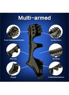 Черная рельефная насадка на пенис «Оки-Чпоки» с усиками