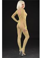 Яркий кэтсьюит из ажурной тянущейся сетки