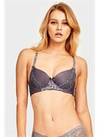 Бюстгальтер с формованными чашками, отделанными кружевом