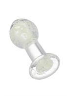 Прозрачная, светящаяся в темноте анальная пробка (6,5 см)