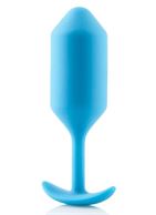 Голубая анальная пробка для ношения B-vibe - Snug Plug 3 (12,7 см)