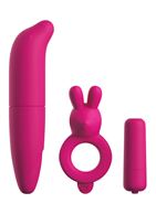 Ярко-розовый вибронабор для пар Couples Vibrating Starter Kit