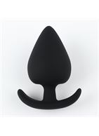 Черная силиконовая анальная пробка Soft-touch (6,7 см)