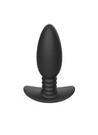 Черная анальная вибропробка Anal Vibrator с пультом ДУ (13,5 см)