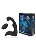 Черный силиконовый массажер простаты с пультом ДУ