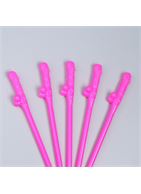 Розовые коктейльные трубочки в виде пениса (5 шт)