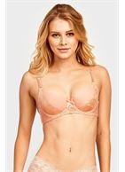 Бюстгальтер с формованными чашками, отделанными кружевом