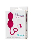 Бордовые вагинальные шарики Moussy с вибрацией и пультом ДУ