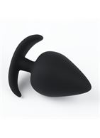 Черная силиконовая анальная пробка Soft-touch (6,7 см)