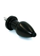 Чёрная полая анальная втулка с вставным поршнем