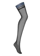 Чулки под пояс с контрастным узором в виде волн