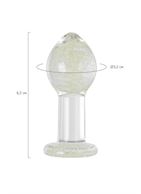 Прозрачная, светящаяся в темноте анальная пробка (6,5 см)