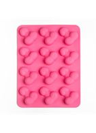 Ярко-розовая силиконовая форма для льда с фаллосами