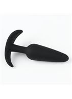 Черная силиконовая анальная пробка Soft-touch (10 см)