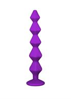 Фиолетовая анальная цепочка Buddy с кристаллом (17,7 см)