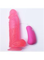 Розовый гелевый вибратор на присоске (20,5 см)