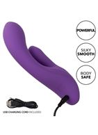 Фиолетовый вибратор кролик Stella Liquid Silicone Dual Pleaser (17,25 см)