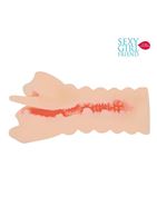 Телесный мастурбатор ротик с высунутым язычком