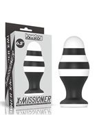 Черно-белая анальная втулка 6.5" X-Missioner Butt Plug (17 см)