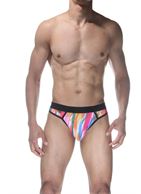 Мужские трусы-стринги с принтом в виде мазков краски