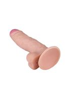 Телесный фаллоимитатор на присоске из неоскин (17 см)