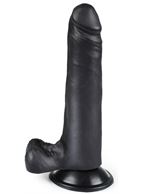 Черный фаллоимитатор реалистик на присоске (16,5 см)