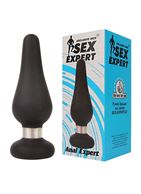 Черная конусовидная анальная пробка (11,5 см)