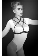 Черная упряжь на грудь Alyssa