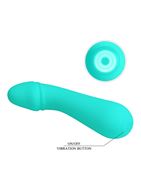 Бирюзовый силиконовый вибратор Cetus для G-точки (15 см)