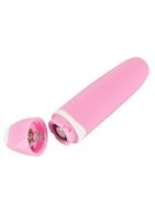 Нежно-розовая двойная вибронасадка на палец Vibrating Finger Extension (17 см)