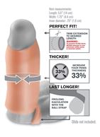 Насадка-утолщитель пениса с кольцом для подхвата мошонки Real Feel Enhancer (14 см)