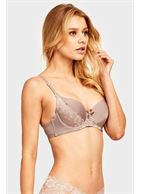 Бюстгальтер с формованными чашками, отделанными кружевом