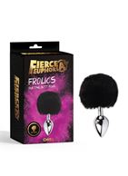 Серебристая анальная пробка с заячьим хвостиком Frolics Fur Tail Butt Plug
