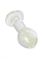 Прозрачная, светящаяся в темноте анальная пробка (6,5 см)