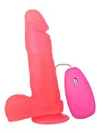 Розовый гелевый вибратор на присоске (19 см)