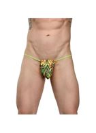 Мужские трусы-стринги с зигзагообразным принтом