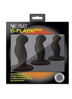 Набор из 3 черных анальных вибровтулок Nexus G-Play+ Trio